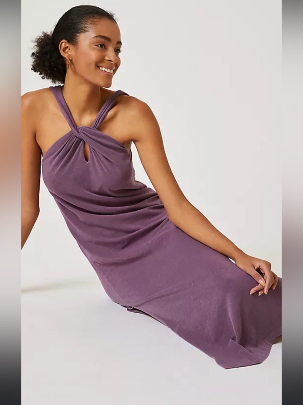 Sundry Lavender Twist-Back Maxi Dress